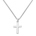 Personalised men's silver cross pendant with curb chain
