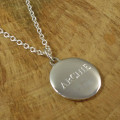 Personalised men's silver pebble necklace pendant