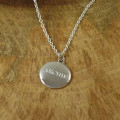 Personalised men's silver pebble necklace pendant