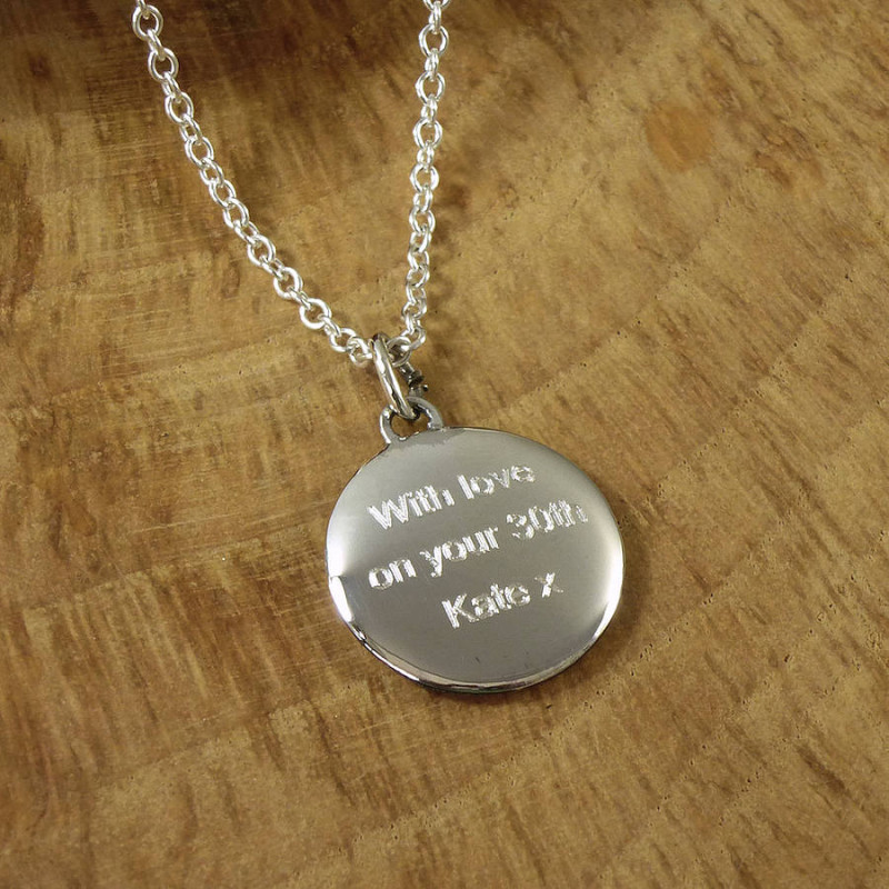 Personalised men's silver pebble necklace pendant