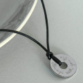 Personalised men's sterling silver open disc necklace