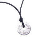 Personalised men's sterling silver open disc necklace