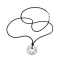 Personalised men's sterling silver open disc necklace
