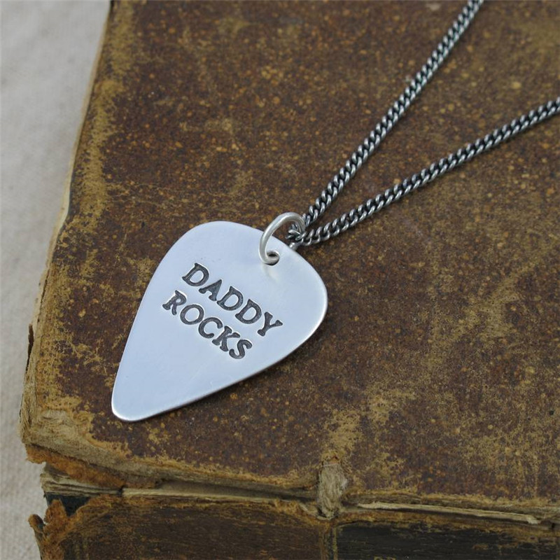 Personalised men's plectrum necklace product image