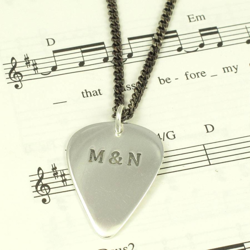 Personalised men's plectrum necklace product image