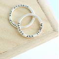 Personalised Message Ring Personalised Message Ring with vertical handstamping
