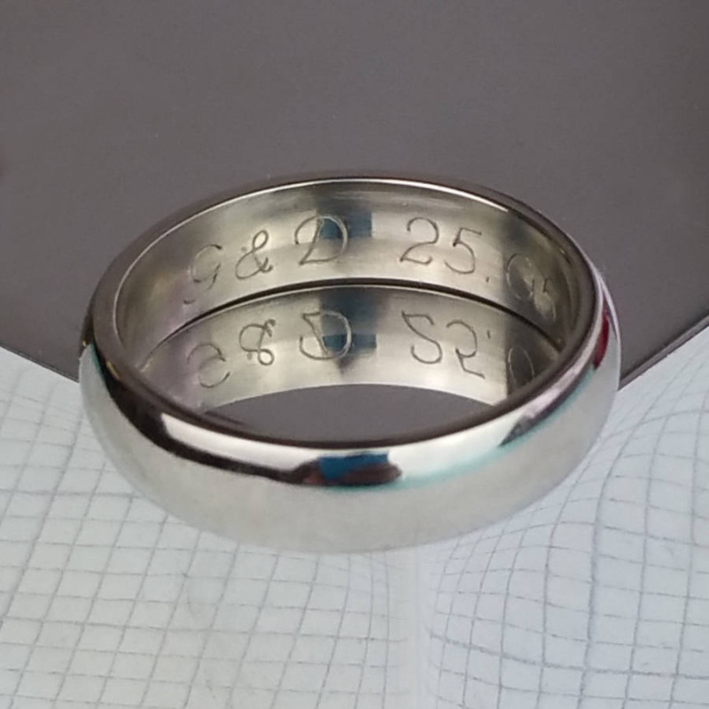 Men's personalised wedding ring