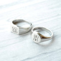 Personalised round initial signet ring product image
