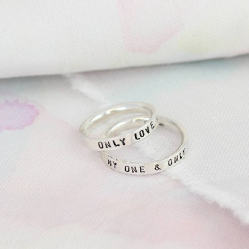 Personalised Script Ring For Couples