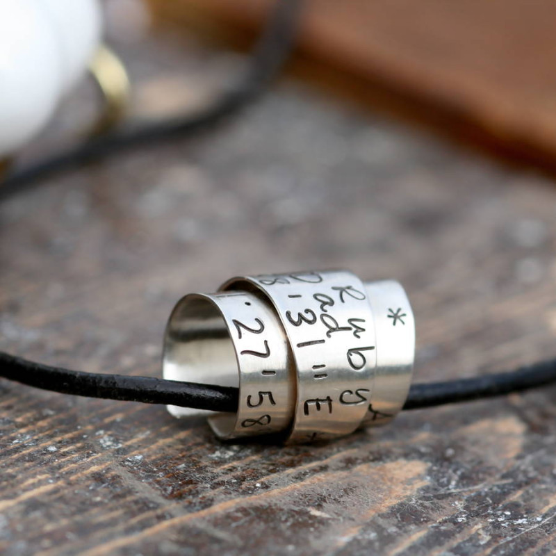 Personalised secret scroll necklace for men