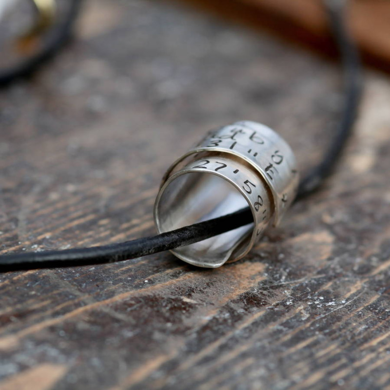 Personalised secret scroll necklace for men