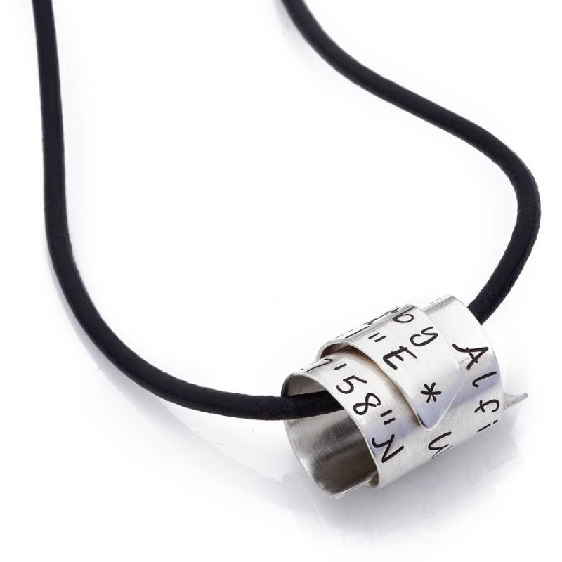 Personalised secret scroll necklace for men
