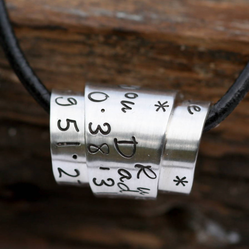 Personalised secret scroll necklace for men