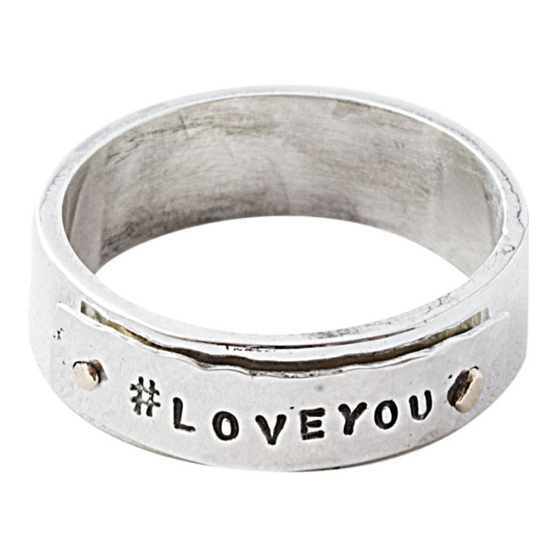 Personalised Silver and Gold Rivet Rings product view