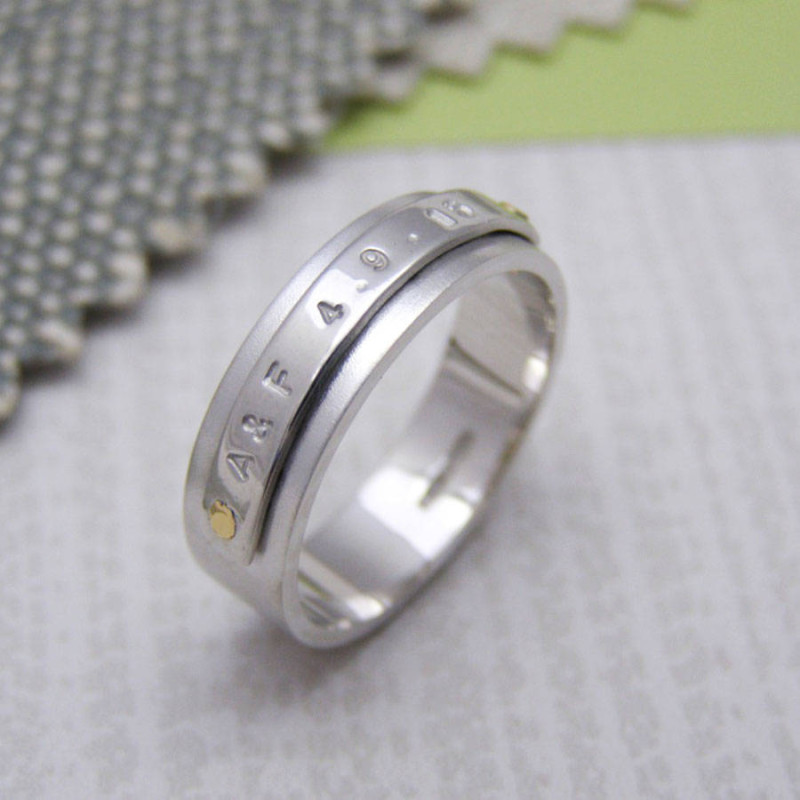 Personalised Silver and Gold Rivet Rings product view