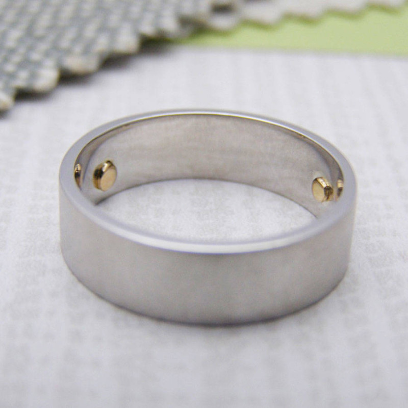 Personalised Silver and Gold Rivet Rings product view
