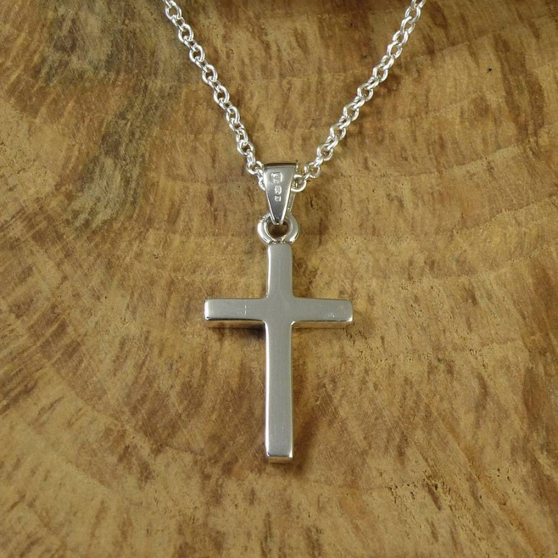 Personalised Silver Cross Necklace Personalised silver cross necklace