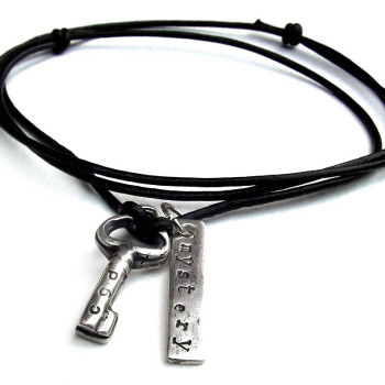 Personalised Silver Key Necklace