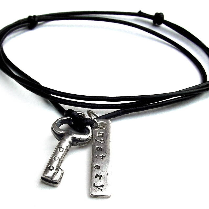 Personalised silver key necklace