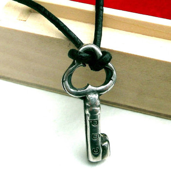 Personalised Silver Key Necklace