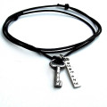 Personalised silver key pendant necklace detail