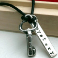 Personalised silver key pendant necklace