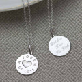Personalised Silver and Gold Love Token Pendant Personalised silver and gold love token pendant necklace