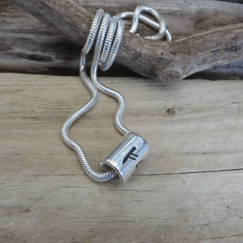 Personalised Silver Rune Thong Necklace Personalised silver rune thong necklace
