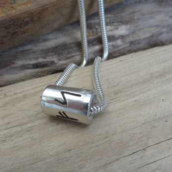 Personalised Silver Rune Thong Necklace