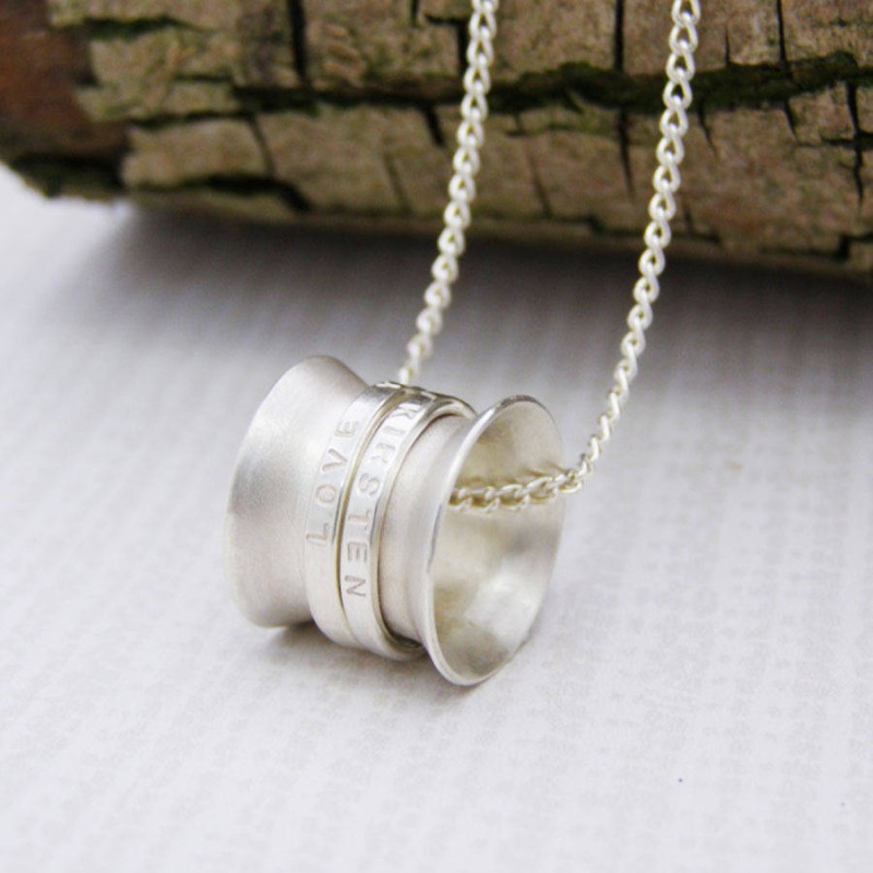 Personalised Silver Spinner Pendant product image