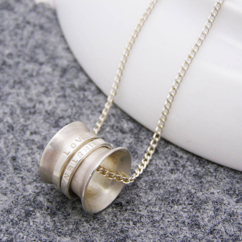 Personalised Silver Spinner Pendant product image