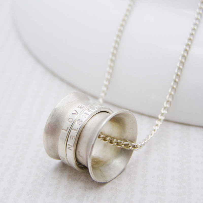 Personalised Silver Spinner Pendant product image