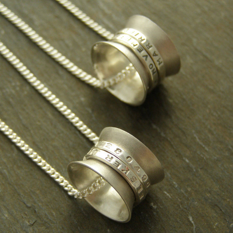 Personalised Silver Spinner Pendant product image