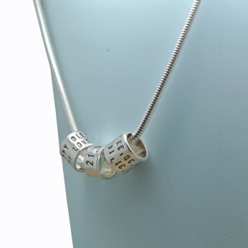 Personalised Womens Silver Storyteller Necklace Personalised Womens Silver Storyteller Necklace