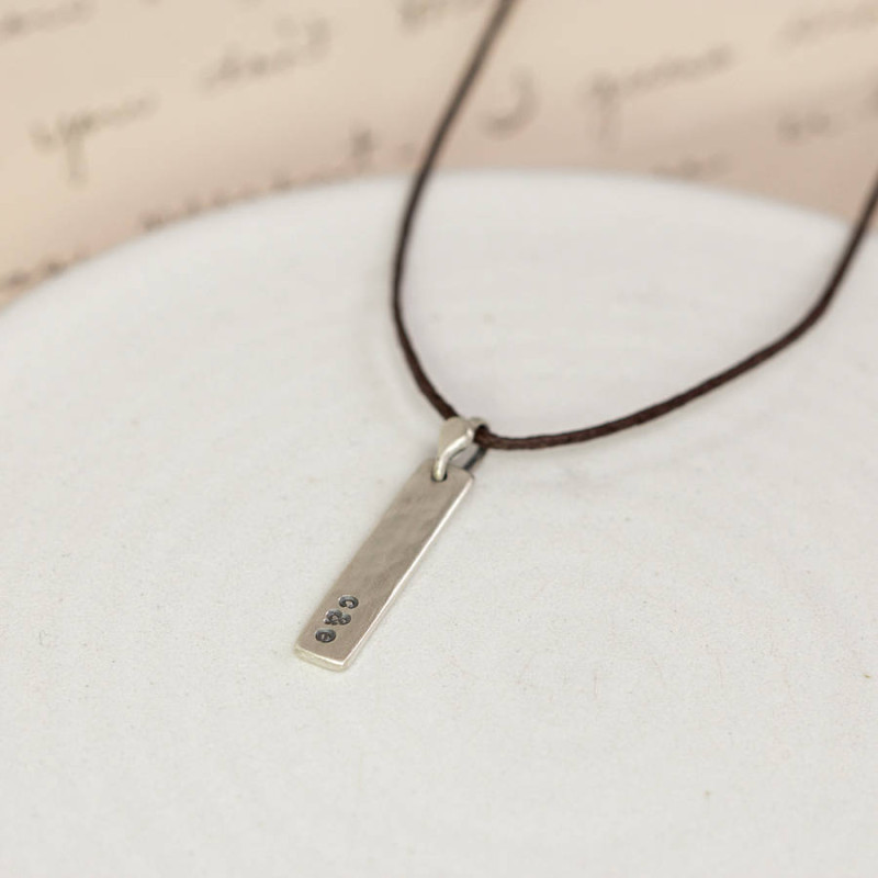 Personalised sterling silver tag necklace