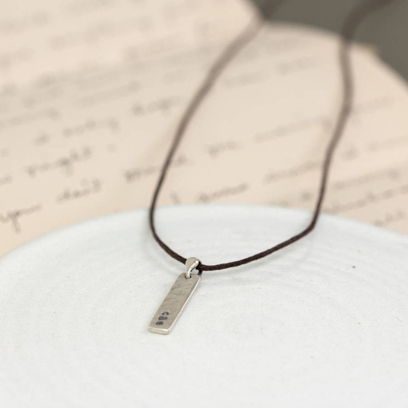 Personalised sterling silver tag necklace product view