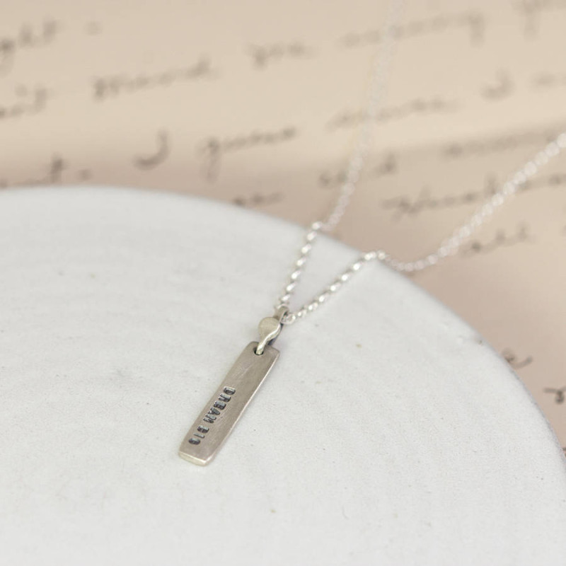 Personalised sterling silver tag necklace product view