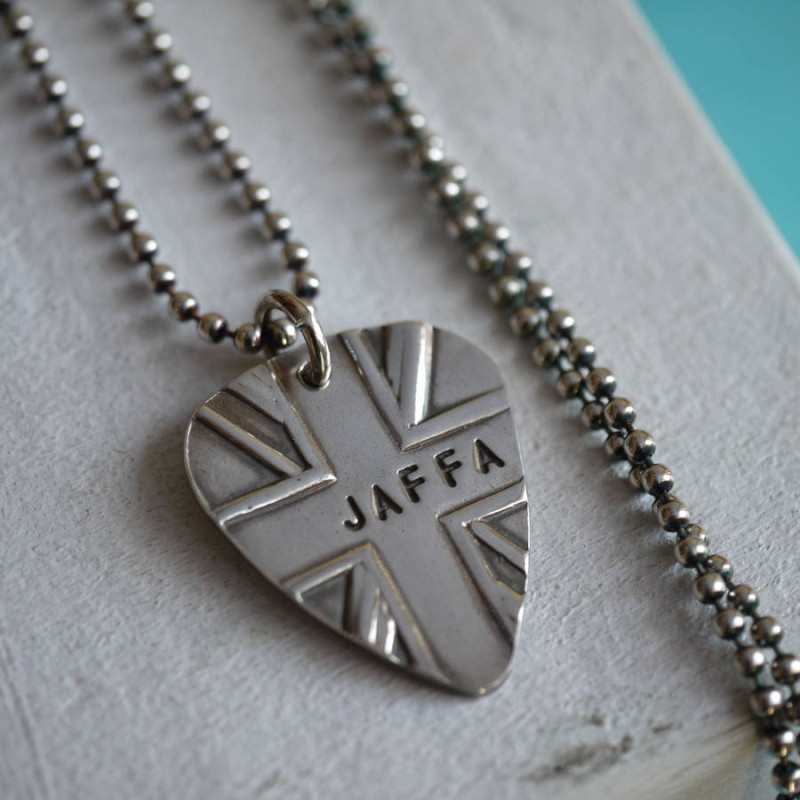 Personalised Union Jack plectrum