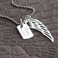 Personalised wing and dogtag pendant