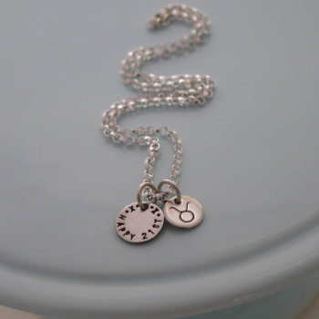 Personalised Silver Zodiac Necklace Personalised Silver Zodiac Necklace