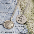 Personalised globe travel necklace