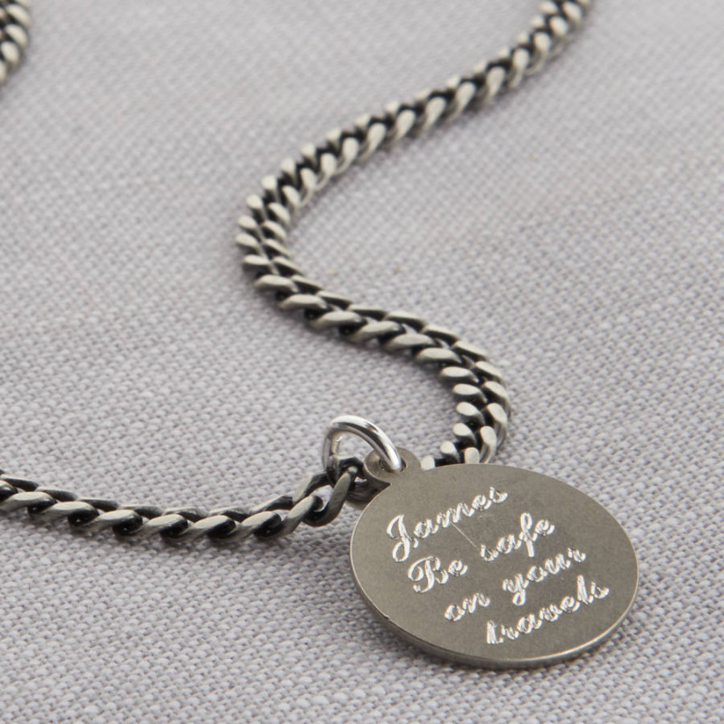 Personalised St Christopher necklace pendant