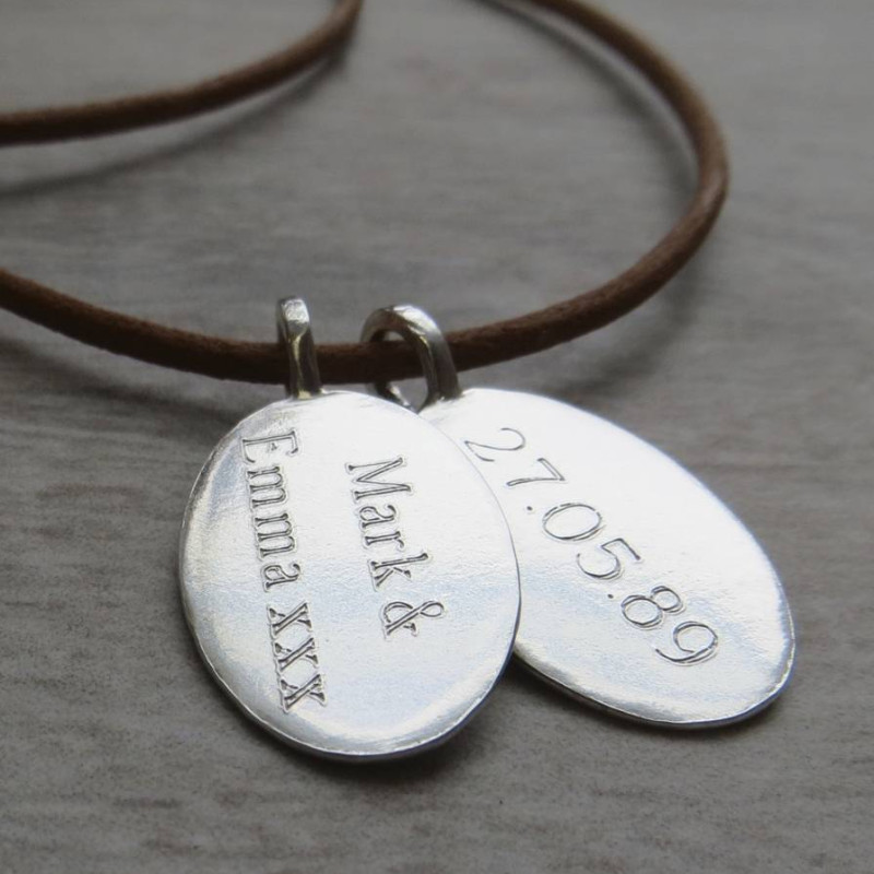 Silver Tag & Leather Cord Necklace Silver tag and leather cord necklace