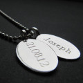 Silver Oval Tag & Ball Chain Necklace Silver oval tag and ball chain necklace