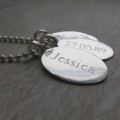 Silver Oval Tag & Ball Chain Necklace Silver oval tag and ball chain necklace