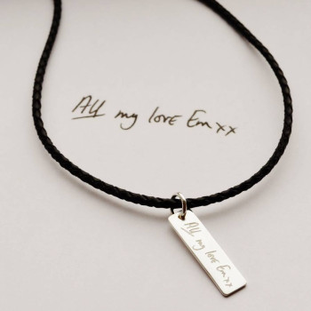 Personalised Your Handwriting Leather Necklace Personalised Your Handwriting Leather Necklace