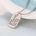 Personalised dog tag necklace with baby birth information