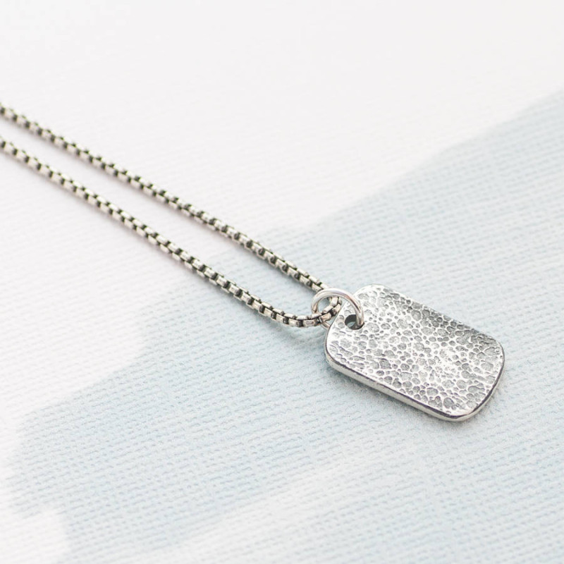 Personalised dog tag necklace with custom text