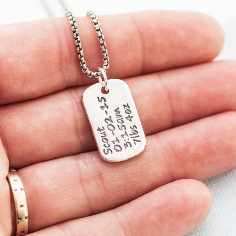 Personalised dog tag necklace view