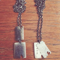 Personalised Dual Heart Tag Necklace Personalised Dual Heart Tag Necklace with a heart tag and chain